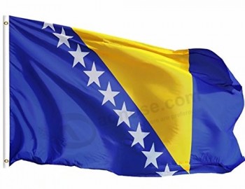 도매 보스니아 헤르체고비나 국기 3x5 ft 인쇄 폴리 에스테르 플라이 보스니아 헤르체고비나 국기 배너 황동 그로멧