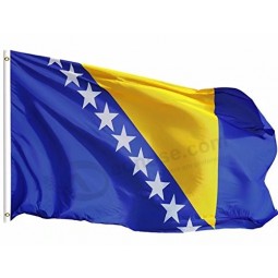 Großhandel Bosnien und Herzegowina Landesflagge 3 x 5 ft gedruckt Polyester Fly Bosnien und Herzegowina Nationalflagge Banner mit Messing Ösen