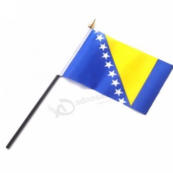 manufacturer made standard size small bosnia and herzegovina hand waving flag