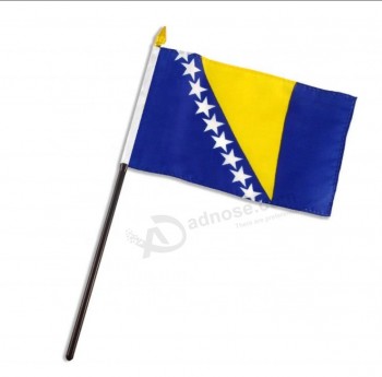 Bosnië en Herzegovina nationale land hand stok vlag