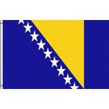 디지털 방식으로 인쇄 폴리 에스테 90 * 150cm 보스니아 헤르체고비나 깃발