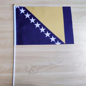 продвижение на заказ 100% полиэстер Босния и Герцеговина ручной флаг