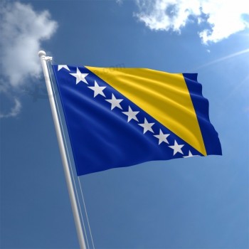 Stock de alta calidad 3x5 pies 100d impresión digital bosnia herzegovina bandera