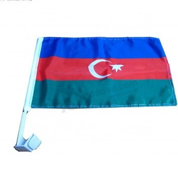 bandiera nazionale finestrino dell'Azerbaigian con asta bandiera auto