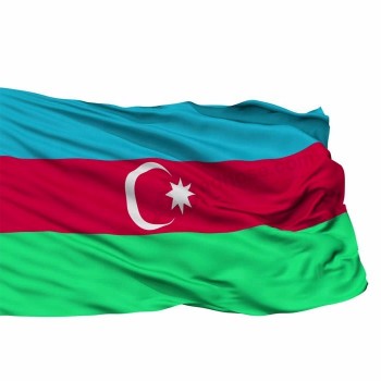 Venta caliente poliéster impreso bandera nacional de azerbaiyán