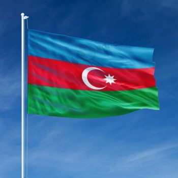 Impresión digital poliéster tamaño estándar bandera nacional de azerbaiyán