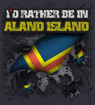нестандартная наклейка с флагом страны мира на острове Аландские острова - стикер на стену для ноутбука - 4'x4.5 