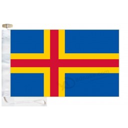 WHolesale custom good Aland Islands Finland Courtesy Boat Flag - Roped & Toggle (Anti-Fray (optional))