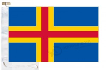 wholesale custom good aland islands finland courtesy boat flag - roped & toggle (anti-fray (optional))