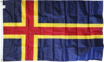bandiera del mondo di nylon su misura all'ingrosso isole aland di alta qualità - 3 'x 5'