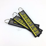 porta-chaves bordado lateral de tecido personalizado com porta-chaves