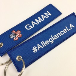 acessórios de moda tecido logotipo personalizado bordado chaveiro