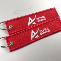 factory custom logo flight embroidery keychain