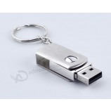 groothandel metalen swivel usb aangepast logo met sleutelring 1GB 2GB 4GB 8 GB
