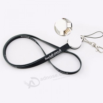 2019 Werbegeschenk ID-Kartenhalter mit Lanyard-Ladekabel 3 in 1 für Mobiltelefone, Schlüssel, Namensschild, Visitenkarte