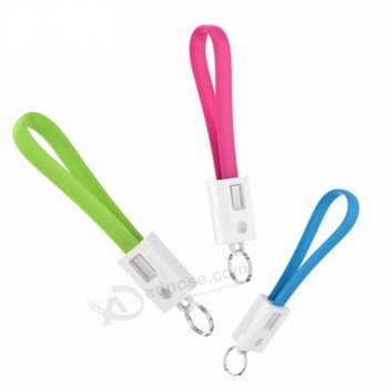 candy color mini cable keychain For phone micro USB cable charger portable charging sync data cord USB accessory Key chain