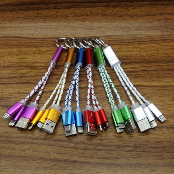wholesale OEM factory direct keychain fast USB multiple charging cable for iphone 7 android phone