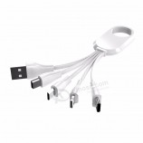 ihaitun millionwell 3 in 1 usb-kabel nylon super kwaliteit 3 ​​in 1 usb-datakabel oplaadkabel sleutelhanger 3 in 1 Voor snel opladen
