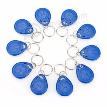 door key chip 10pcs blue color rfid key fobs 125khz proximity ABS key tags/for access control tk4100/EM 4100 chip not writable