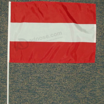 austria hand held flag wth plastic stick