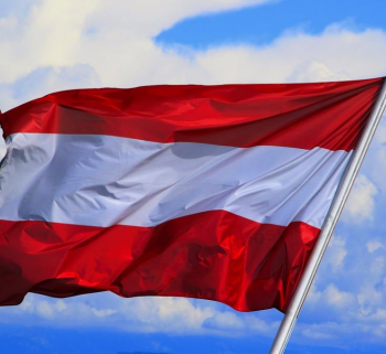 вязаный полиэстер национальный флаг австрии для рекламных