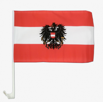 Hot selling polyester austria Car window flag with eagle