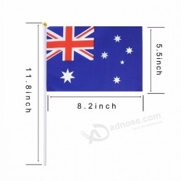 Custom Printed Promotion Cheap Australia Hand Wave Held National Country Flag
