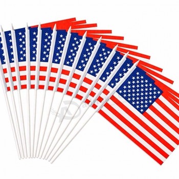 卸売キャンペーンプロモーションオーストラリア安いハンドカスタム印刷フラグ選挙国立アメリカ国旗