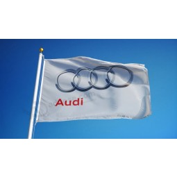 audi manufacturer flag waving in stock footage