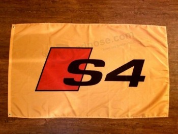 아우디 S4 노랑 깃발 배너 로고 3x5ft B5 C5 B6 B7 B8 B8.5 V8 2.7T biturbo 3.0T
