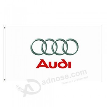 Atacado personalizado de alta qualidade audi bandeiras brancas bandeira 3x5ft 100% poliéster, cabeça de lona com ilhó de metal