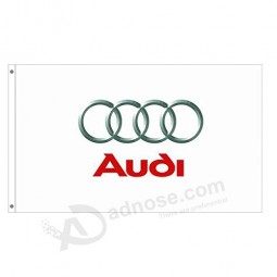 Großhandel benutzerdefinierte hochwertige Audi weiße Fahnen Banner 3x5ft 100% Polyester, Leinwand Kopf mit Metallöse