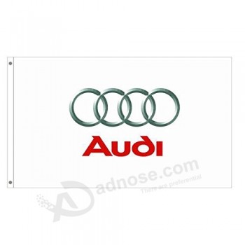Wholesale custom high quality Audi White Flags Banner 3X5FT 100% Polyester,Canvas Head with Metal Grommet