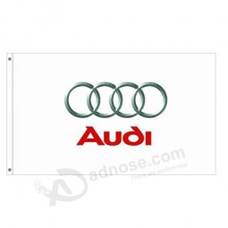 bandera de audi blanca de alta calidad al por mayor personalizada 3x5ft 100% poliéster, cabeza de lona con arandela de metal