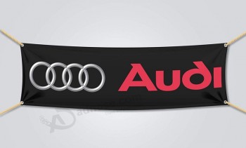 Atacado personalizado de alta qualidade bandeira audi bandeira alemã loja de corrida de carros garagem anéis pretos