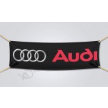 Großhandel benutzerdefinierte hochwertige Audi Flagge Banner Deutsch Autorennen Shop Garage schwarze Ringe