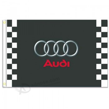 Wholesale custom Audi Racing Flags Banner 3X5FT 100% Polyester,Canvas Head with Metal Grommet