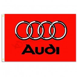 home king audi Red flags banner 3x5ft 100% polyester, leinwand kopf mit metallöse