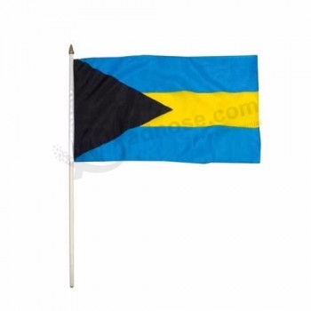 venta al por mayor bahamas mano palo bandera poliéster 12 * 18in