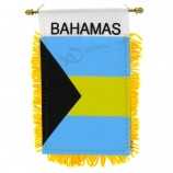 Bahamas klein 4 x 6 Zoll Mini Flagge Banner Rückspiegel bahamische Flagge gesäumt Fenster hängen