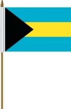 Venta al por mayor bahamas personalizado pequeño 4 X 6 pulgadas mini país bandera bandera del palillo con poste de plástico de 10 pulgadas .. poliéster de gran calidad