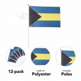 individuell bedruckte Polyester Mini Bahamas Land Hand Flagge zu verkaufen