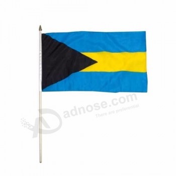 Großhandel Bahamas Flagge Hand Stick Flagge Polyester 12 * 18in