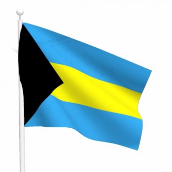 Venda quente 3x5ft grande impressão digital poliéster bandeira nacional das bahamas