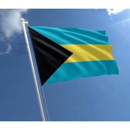 Super Qualität Satin Stoff Glitzer Farbdruck Bahamas Flagge