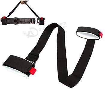 Adjustable Skiing Pole Shoulder Hand Carrier Lash Handle Straps  Hook Loop Protecting Black Nylon Ski Handle Strap Bags