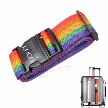 wholesale customized travel Bag accessories adjustable suitcase belt luggage strap with luggage tags