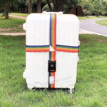コンビネーションロックバッグ付きの調整可能なナイロン製スーツケーストラベルクロスラゲッジストラップ軽量ラゲッジストラップ