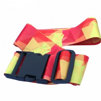 Sacos de bagagem de viagem personalizados coloridos cinta com correias de bagagem de fivela de metal de segurança para malas de viagem