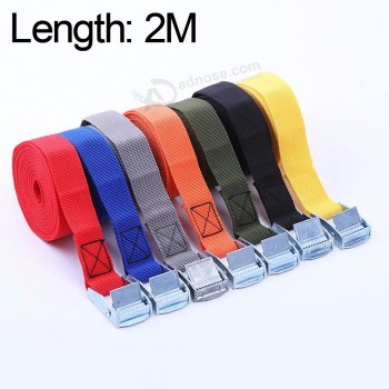2M buckle Tie-down belt cargo straps for Car motorcycle bike with metal buckle Tow rope strong ratchet belt for luggage Bag